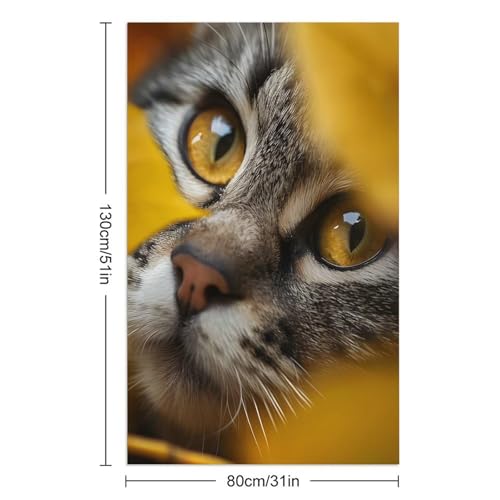 Serviette de plage anti-sable chat tabby 130 x 80 cm pour bain et sauna