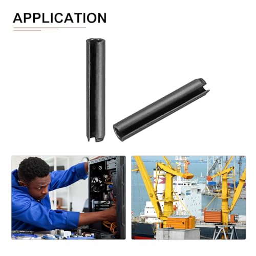 DTGN 5mm x 25mm(DxL) Geschlitzt Feder Pin - 50Pack - Gut für Haus Maschinenverschluß - 65Mn Feder Dübel Spannung Rolle Pin - Schwarz