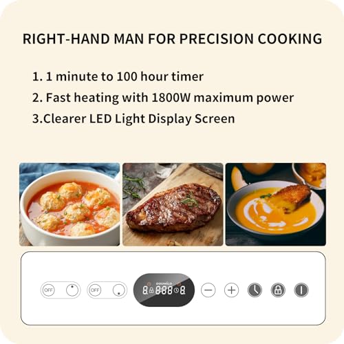Doumigo Induction Cooktop, 2 Burner White Electric Cooktop 120V Vertical Electric Stove, 12 Inch Fast Heat Cooktop with 9 Heating Level, Kid Safety Lock, and Timer