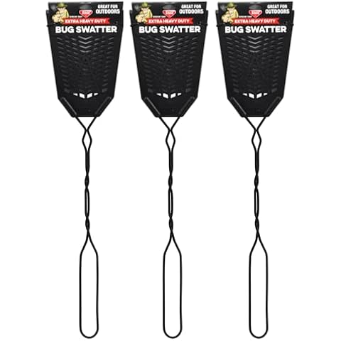 Enoz Sergeant Swat Flyswatter, Extra Heavy Duty Bug Swatter with Metal Handle, Black (Pack of 3) Cover