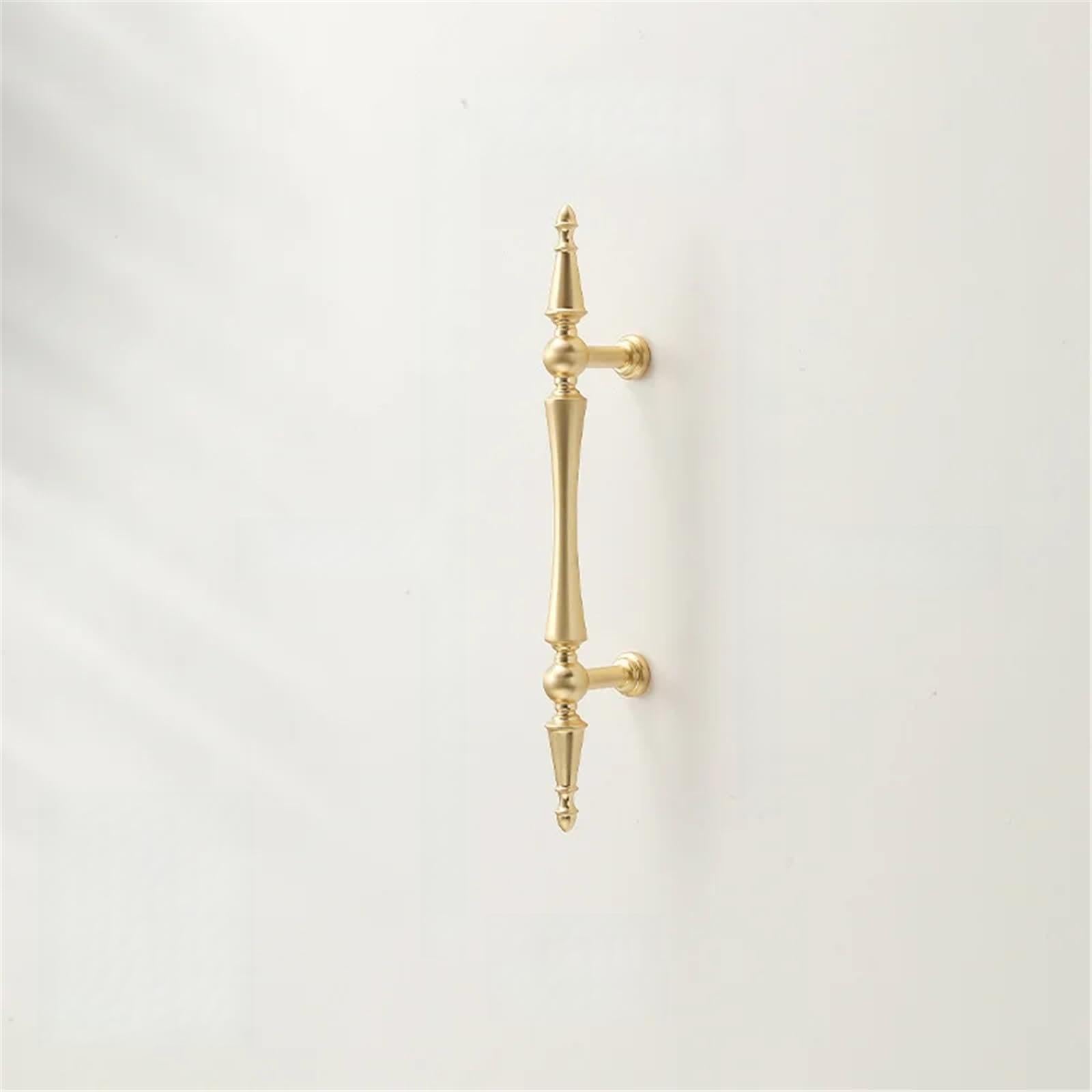Kdhcvkz 7569-96Mm 1Pcs Golden Wardrobe Door Handle Copper-Finish Single-Hole Drawer Knob Solid Zinc-Alloy Cabinet Pull Furniture Hardware(7569-96Mm)