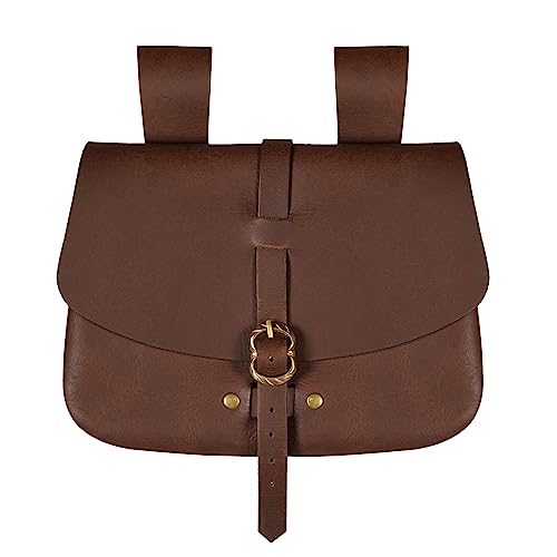 Pochette médiévale en cuir véritable Mythrojan sacoche de ceinture artisanale LARP