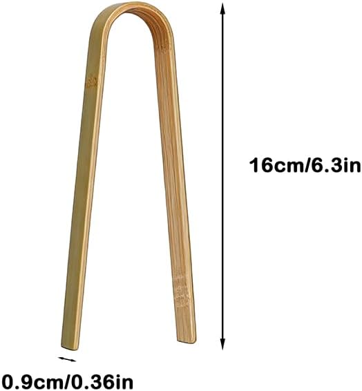 20 Pieces 16cm Bamboo Charcuterie Tongs Set