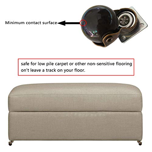 Ball Caster Wheel For Vintage Furniture, [1.5 Inch] Antique Swivel Caster With Top Plate 360 Degree Rotated For Cabinets Wheelchairs (Pack Of 4) #TOP5