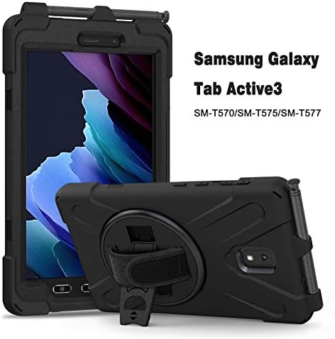 for Samsung Galaxy Tab Active 3 T570/T575 Case,Three-in-one Shatter-Resistant Shell, Drop-Proof, Dust-Proof, Shock-Proof,360 Degree Rotating Multi-Function Grip Bracket