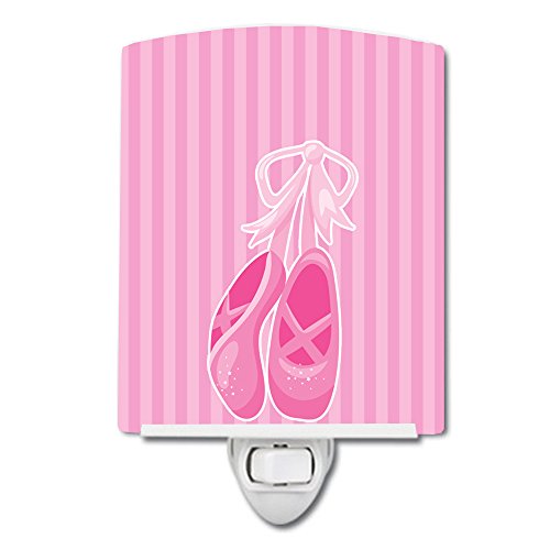 Caroline's Treasures BB8624CNL Ballet Shoes on Stripes Ceramic Night Light Compact, UL-Certified, Ideal for Bedroom, Bathroom, Nursery, Hallway, Kitchen, 6x4x3, Multicolor image 5