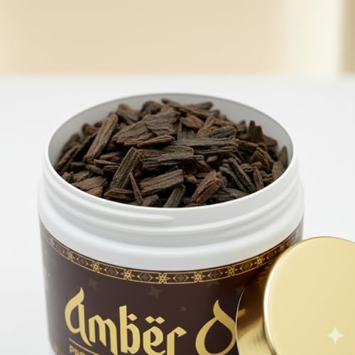 Image of Amber Oud BAKHOOR Incense | Authentic Arabic BAKHOOR Incense | 40 GMS JAR | Pack of 1 | Natural Wood Chips Amber Fragrance Woody Blend | Perfect for Pooja