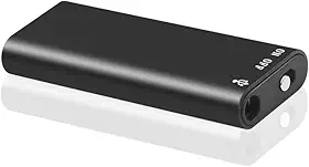 Gravador de voz digital portátil, mini gravador de áudio com fone de ouvido cabo USB para palestras, reuniões, entrevistas, preto