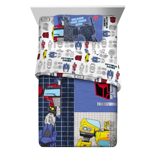Image of Transformers Optimus Prime Kids Bedding Super Soft Microfiber Comforter and Sheet Set, 5 Piece Full Size, (Officially Licensed Product) by Franco