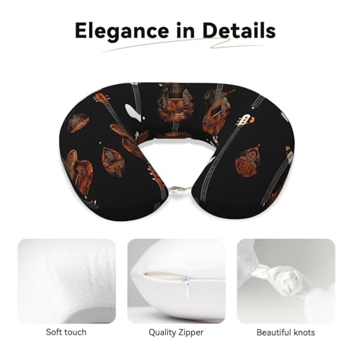 Almohada cervical poliéster negra para viaje miniatura 4