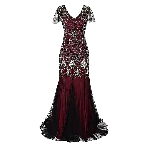 Robe longue à sequins rouge, le charme rétro d'une tenue de fête
