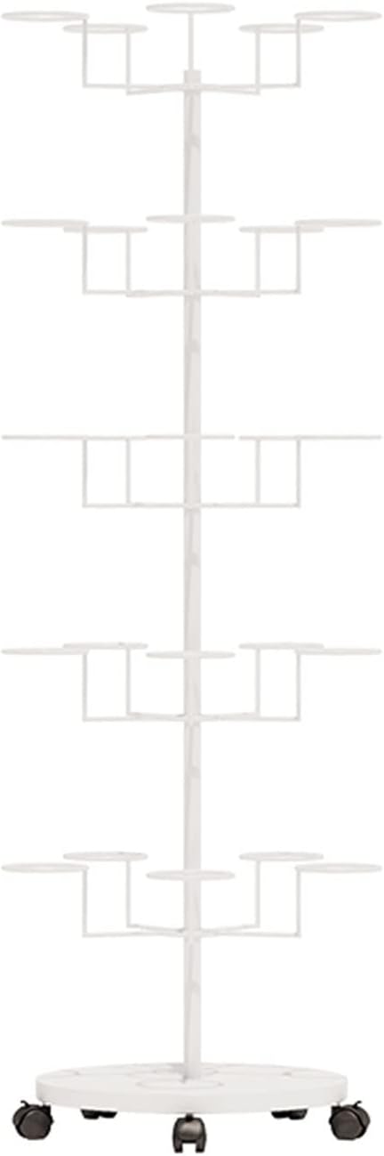 Hat Rack White Hat Display Stand with Wheels Large Standing Organizer for Baseball Caps/Cowboy Hats Easy Assembly (OneColor 6 Tier),OneColor,6 Tier