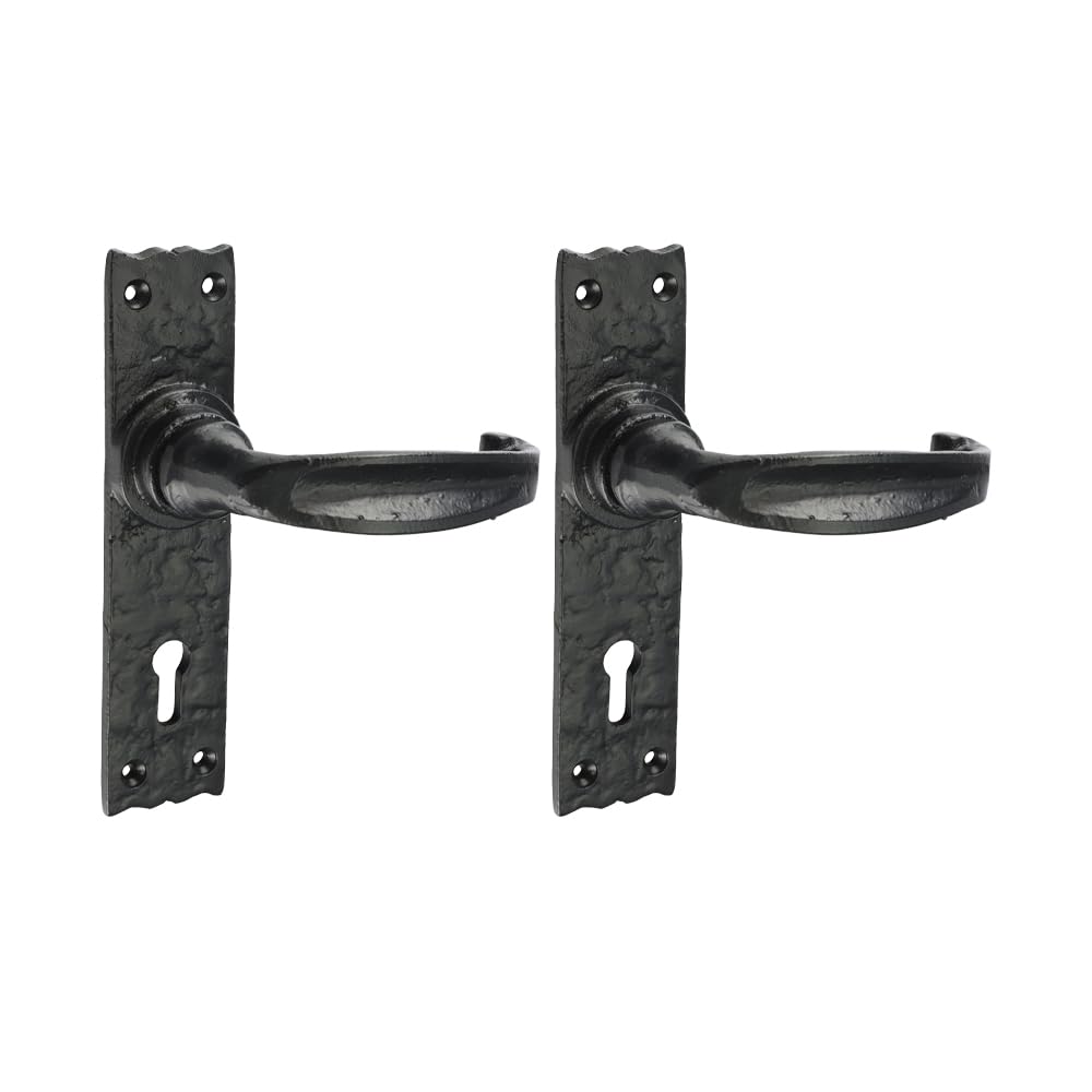 Timco - Narrow Style Lever Lock Handles - Antique Black (Size 155 x 37-2 Pieces)