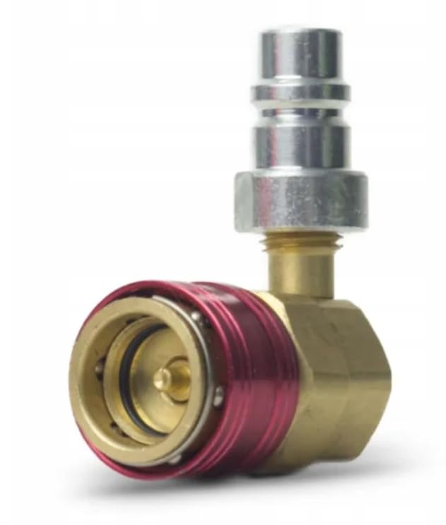 INfloo R134a Gasadapter LP/HP – Reduzierer zum Nachfüllen der Autoklimaanlage 1994–2017 – Kompatibel mit HP-Ventil (14 mm)