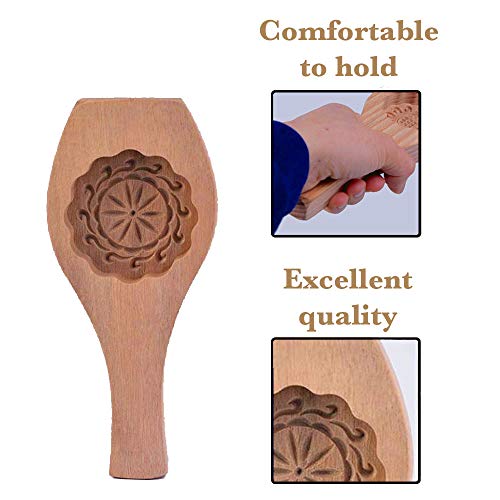 Killer's Instinct Outdoors Carved Round Wooden Mould Press Mooncake Mold Middle Eastern Cookie & Cake Mold 2-1/2" Diameter 1/2" Depth Maamoul Cookie Mold #TOP3