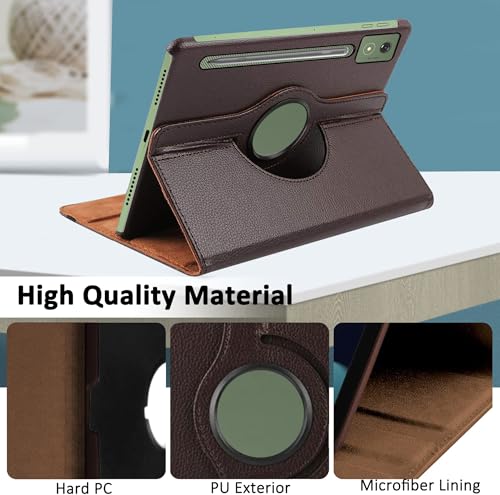 Image of TGK 360 Degree Rotating Flip Cover Case for Moto Pad 60 Pro 12.7 inch 2025 Release Tablet (Brown)
