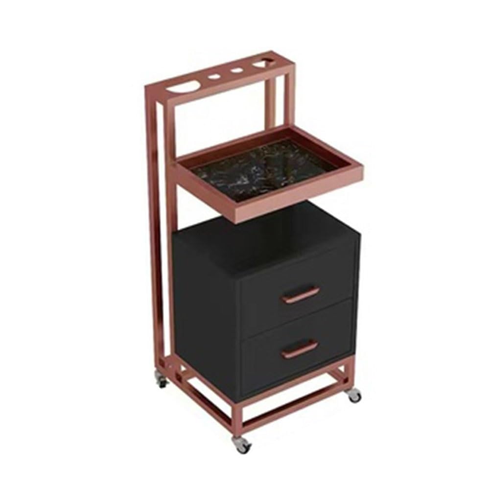 JKJZSALJ Beauty Salon Trolley Salon Station Rolling -Stylist Cart Mobile Hairdressing Barber Station -Salon Trolley Cart With Wheels For Beauty Spa,C,37x37x85cm