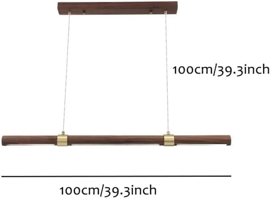 Lustre LED dimmable 39,4" au design linéaire rustique premium