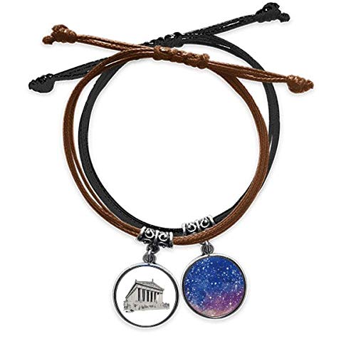 offbb Templo de los cl�sicos Pulsera Cuerda Mano Cadena Cuero Cielo Pulsera