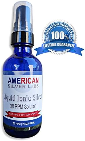 100% Pure Ionic Silver Spray 20ppm w/ Lifetime Money Back Guarantee! | Nature's #1 Antiviral & Antibacterial First Aid Essential | Safe for Family & Pets | Use on Skin Wounds, Cuts & Burns