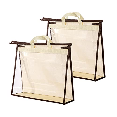CINPIUK Clear Handbag Storage Bags Purse Organizer for Closet, Zipper Hanging Storage Bag for Handbags, L, 2PCS