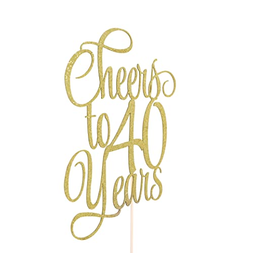 Cheers To 40 Years Cake Topper - 40Th Birthday Cake Topper，40 Cake Topper，Happy 40Th Birthday Cake Topper，40Th Birthday Cake Topper For Women/Men，40Th Anniversary Cake Topper Party Decorations #TOP5