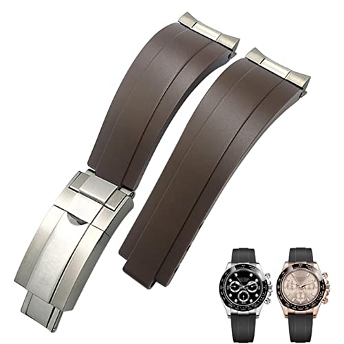 Bracelet silicone 21mm pour remplacer Oysterflex Rolex Submariner Daytona avec maillon court