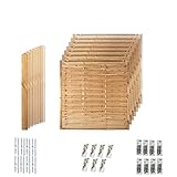 [page_title]-Komplett-Set Sichtschutz-Zaun'Hamburg' bestehend aus 7 Lamellen-Zaun Feldern //ca. 13,3 lfd. Meter // aus Kiefer/Fichte Holz // + 8 Holz-Pfosten im Maß 9 x 9 x 190 cm mit Rundkopf + Montagematerial