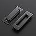 Ravinte 4 Pack Black Sliding Closet Door Handles Black Flush Pulls 4.72in Length Recessed Finger Pulls for Sliding Barn Door Sqaure Cabinet Pulls Stainless Steel