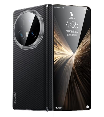 Magnetic for Honor Magic V5 5G Case, Compatible with Mag-Safe, Slim & Light Carbon Fiber Texture Shockproof Protective Phone Case Cover for Honor Magic V5, Black