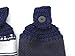 Set of 2 Matching Navy Blue Terry Cloth Kitchen Towels - Double Thick/Full with Handmade Crochet Topper