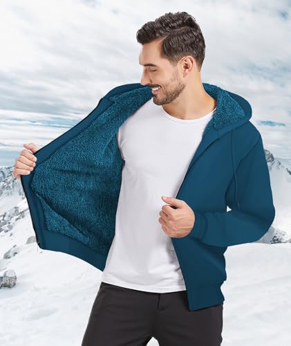 Mens Fleece Hoodies Zip Up Warm Thick Winter Jacket - image 2