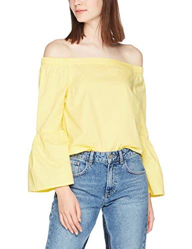 New Look Poplin Flare Camiseta de Manga Larga, Amarillo (Mid Yellow 86), 46 para Mujer