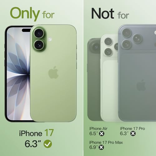 Image of JETech Magnetic Matte Case for iPhone 17, Sage | Compatible with MagSafe, Translucent Frosted Soft TPU Cover, Anti-Yellowing, Anti-Fingerprint, Shockproof