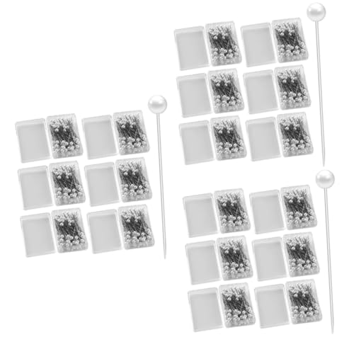 ARTIBETTER 3sets Straight Pearl Pin for Quilting Sewing Wedding Decor Handmade Projects 600pcs*3
