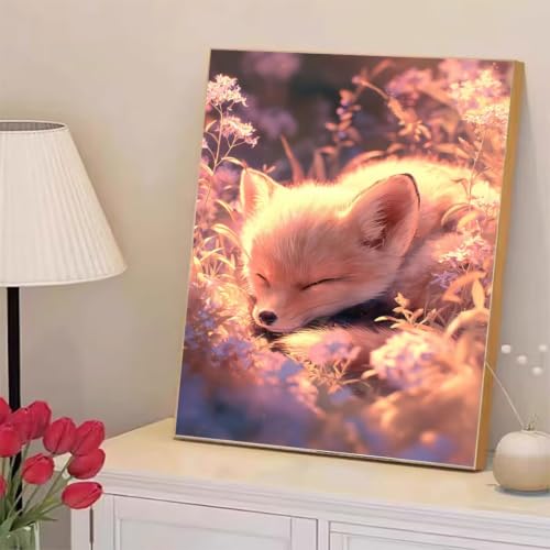 Peinture Diamant Renard 60x80 : sublimez votre décoration murale salon avec l'art créatif