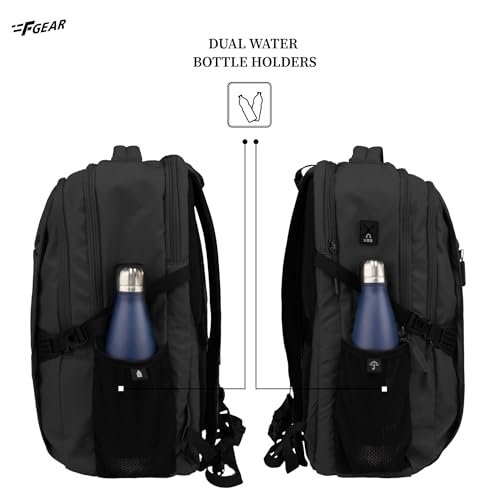 Image of F Gear Amalfi 30L Laptop Backpack|3 Spacious Compartments for Easy Organisation|17 inch, USB Charging Port, Sternum, Hip Strap, Luggage Strap|Backpack for College, Office & Travel Use