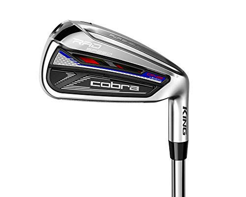 Cobra Golf 2021 RadSpeed One Length Iron Set Satin Chrome-Blue-Red (Men's Right Hand, KBS Tour 80-90-Wedge, Reg Flex, 5-GW)