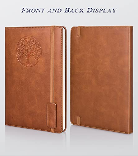 Hardcover Leather Lined Journal Notebook For Women Men,5.7×8.3" Tree Of Life Journals For Writing,College Ruled Notebook For Travel,Business,Work,Office,School Note Taking,256 Pages Thick Paper Diary (Brown) #TOP5