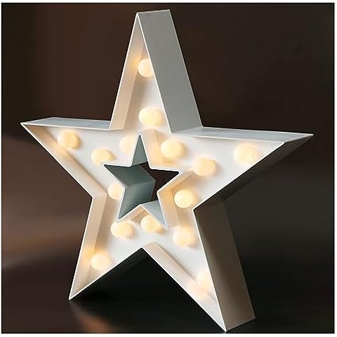 Bright Zeal 13" LED Star Marquee Sign Light - Table Top Indoor Marquee Star with Lights - Outdoor Star Decorations For Wall Star Marquee Sign Lights - Light Up Star Wall Decor LED Star Signs Cover
