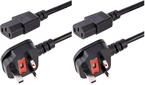 Image of StarTech 6ft (1.8m) UK Computer Power Cable, 18AWG, BS 1363 to C13, 10A 250V, Black Replacement AC Power Cord, Kettle Lead, UK Power Cord, PC Power Supply Cable, TV,Monitor Power Cable (PXT101UK)