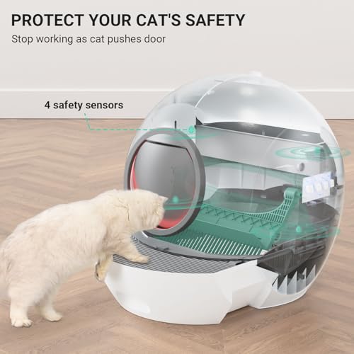 KungFuPet Self-Cleaning Cat Litter Box, Automatic Cat Litter Box for Multi Cats, Extra Large Smart Litter Box with Mat & Liner, APP Control/Safety Protection/Odor Removal [Upgrade Version] - Thumbnail 3