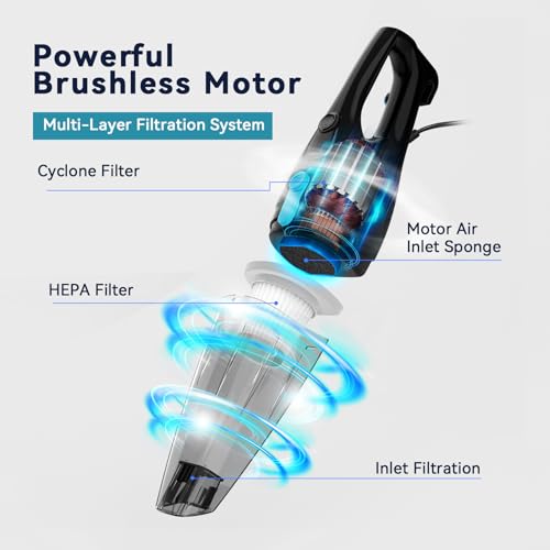 Aspirador de pó com fio, aspiradores 4 em 1 para casa 15 Kpa Aspirador de pó leve com filtro HEPA la