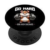 Go Hard Or Go Home Hámster Halterofilia Fitness Gym PopSockets PopGrip Adhesivo