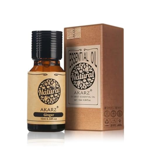Ingweröl AKARZ Natural Organic Pure Premium ätherisches Ingweröl für Haut, Körper, Haarpflege, Diffusor, Kerze, Seife, Herstellung, DIY, Massagearoma (10 ml)