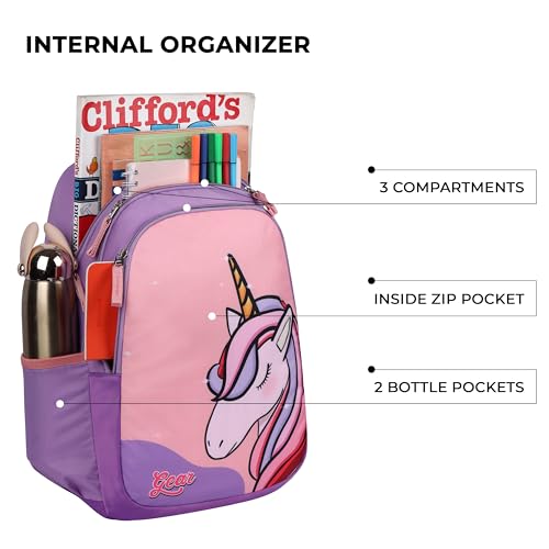Image of Gear Unicorn 17 inch /25L Medium Water Resistant School Bag /Casual Backpack /Daypack /Travel Backpack /Kids Bag for Boys /Girls (Pink - purple)