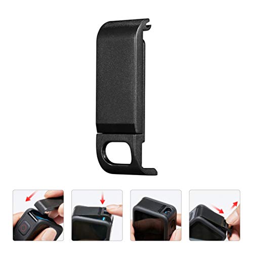 VILLCASE Tampa Lateral da Bateria da Câmera para Gopro Hero 9 Porta Preta da Tampa Lateral da Bateri