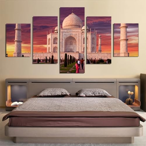 Toile decoration murale Taj Mahal grand format pour un salon style evasion