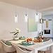 Esfos Pendant Ceiling Light Fixture, LED Kitchen Lighting Crystal Pendant Lights Kitchen Island, 1-Light Integrated Kitchen Hanging Light Fixture Modern Island Light with Bubble Glass Three Pack