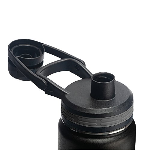 Thermoflask Garrafa de água isolada dupla de aço inoxidável, 700 ml, preta